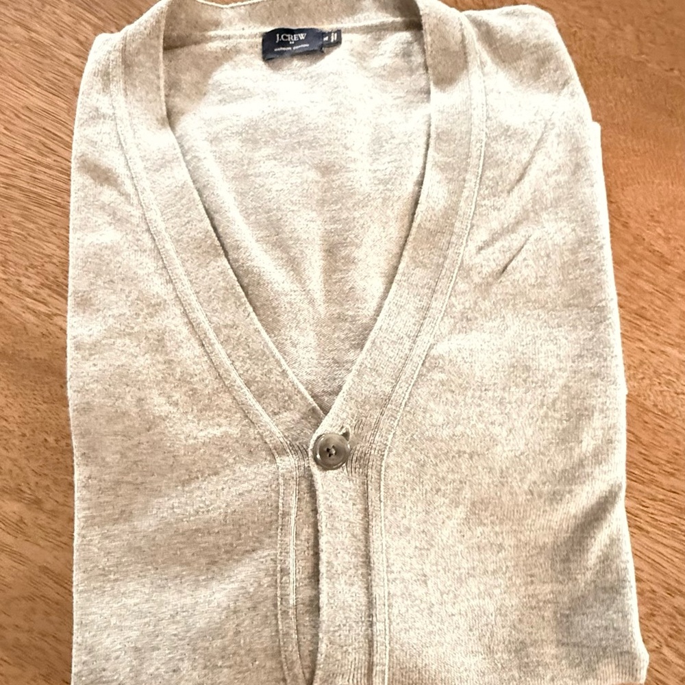 J. Crew Men's Light Beige Cardigan Sweater, Men’s XL